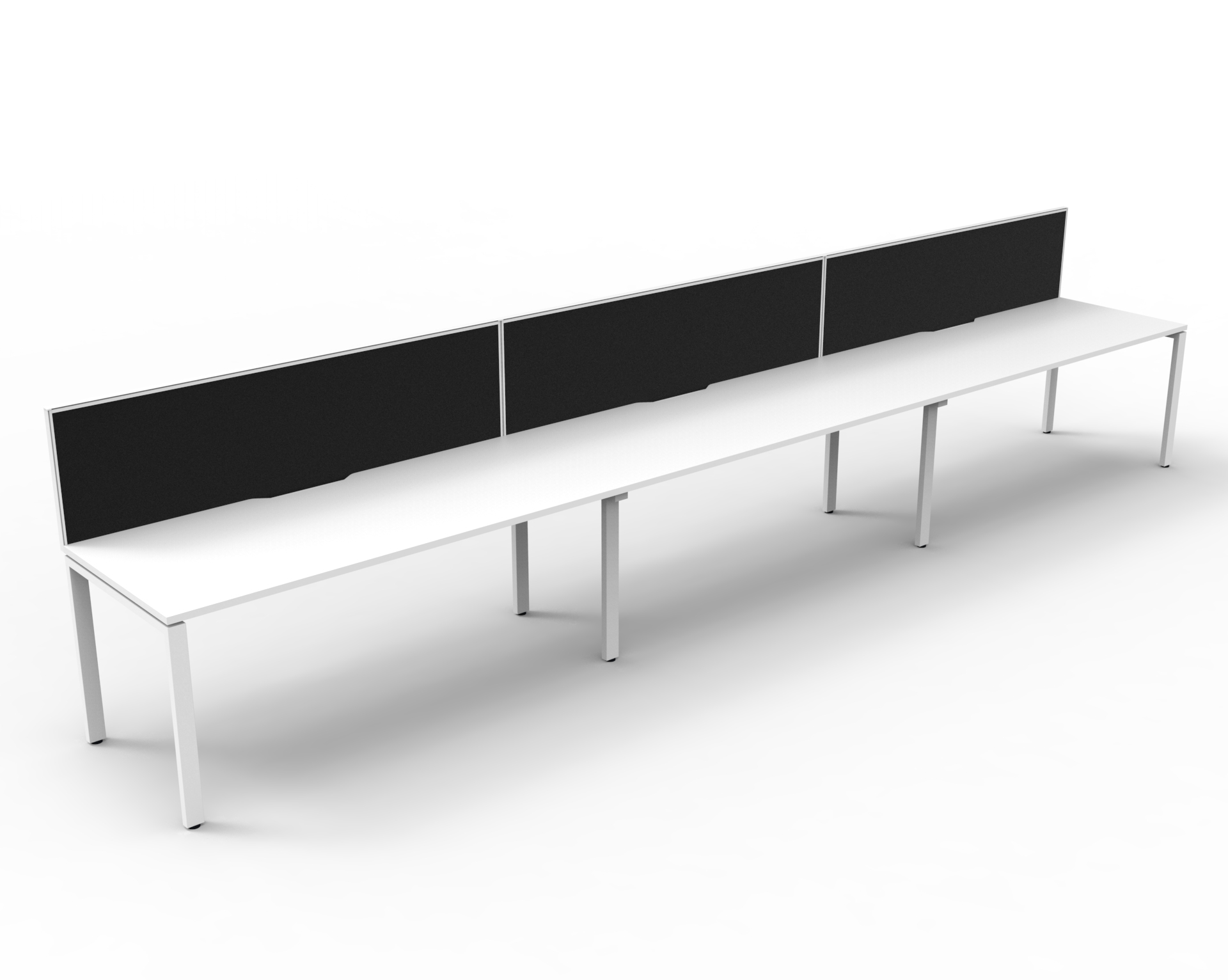 Profile 3 Person Single Sided Workstation - With Screen